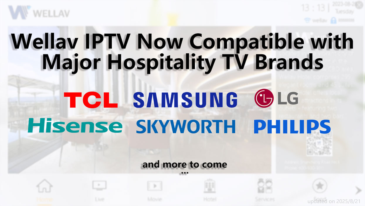 Wellav IPTV System Seamlessly Integrated with Leading TV brands - Samsung/LG/TCL/Hisense/Skyworth/Philips